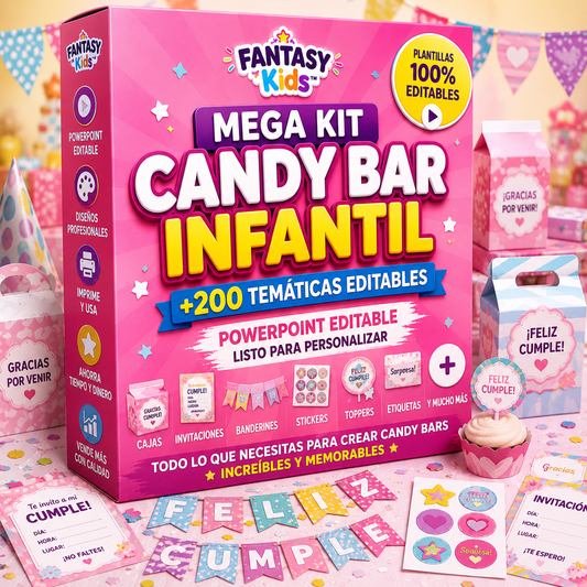 🍭 Mega Kit Candy Bar Infantil +200 Temáticas